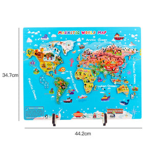 Montessori Educational Magnetic Wooden World Map